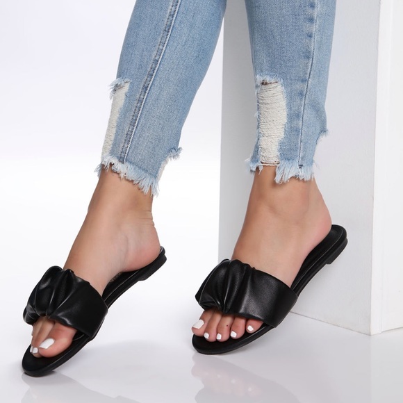 Fashion Nova Shoes - Just Wait Ruffle Sliders